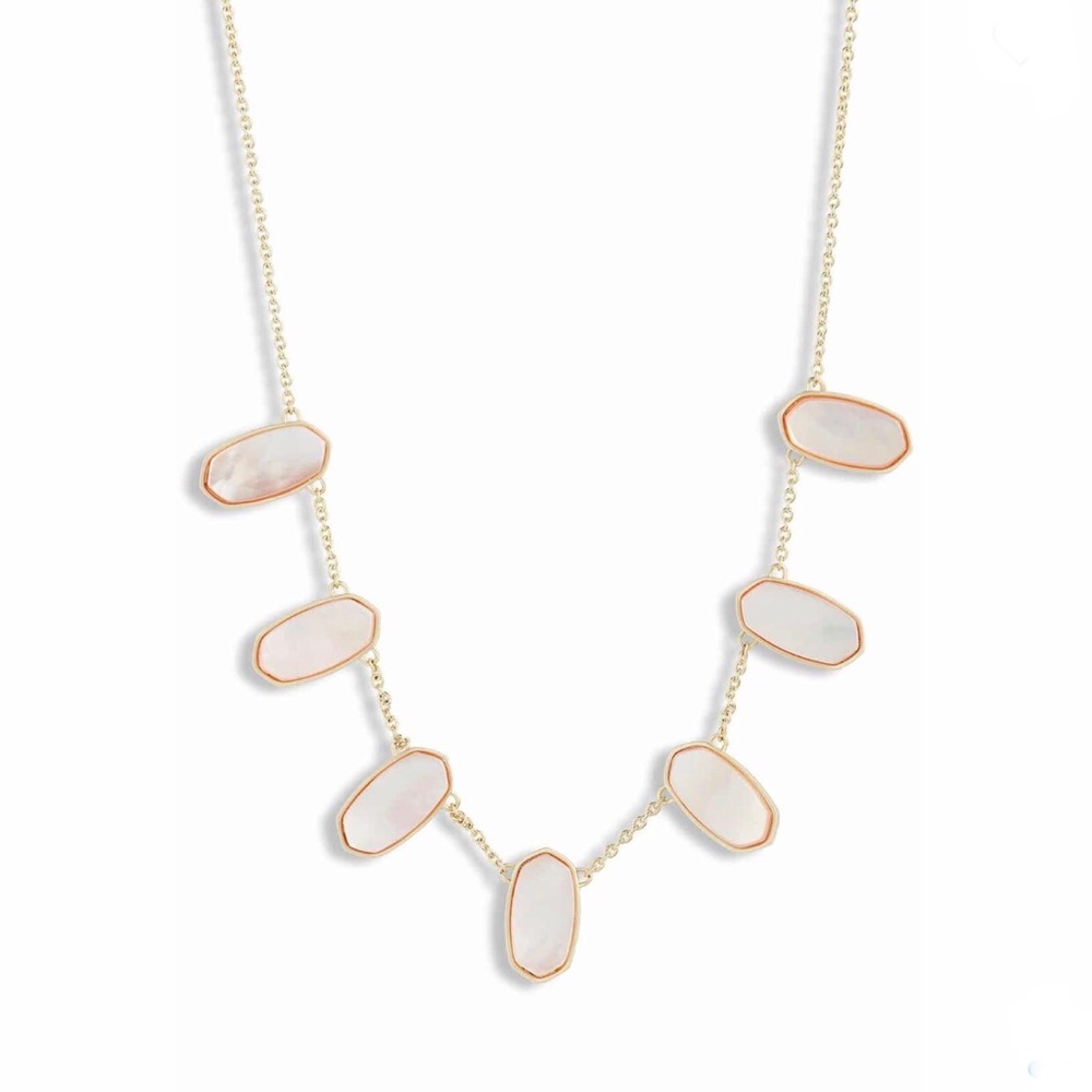 Kendra Scott mother of pearl necklace gold tone - Picture 3 of 8